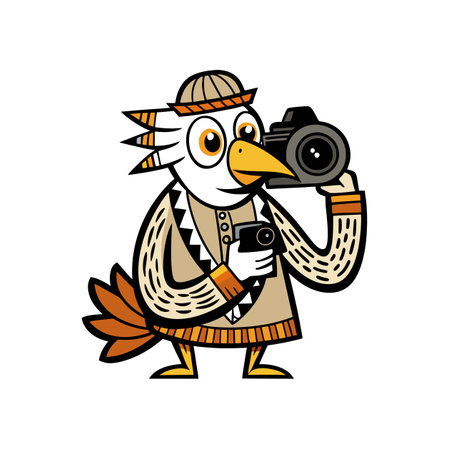 Artistic Albatross Photographing Illustrationのイラスト素材