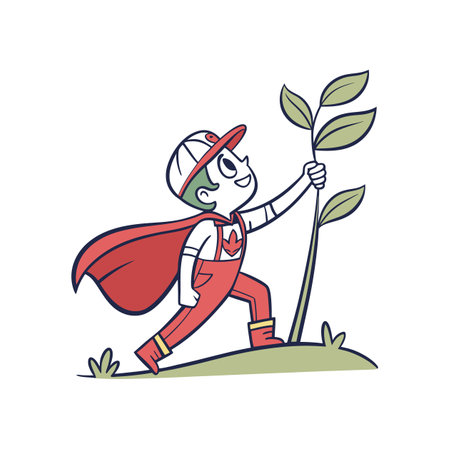 Vibrant Cartoon Eco Warrior Character Designのイラスト素材