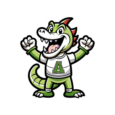 Stylish Retro Alligator Character Designのイラスト素材