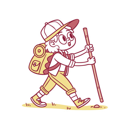Creative Hiker Explorer Characterのイラスト素材
