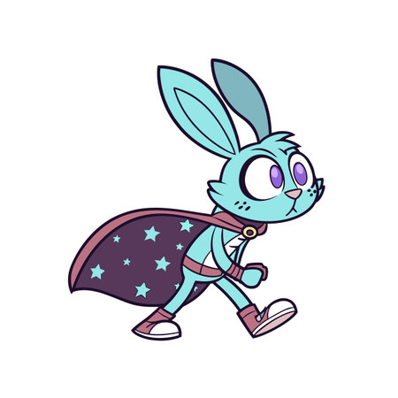 Orbit the Galactic Bunny Colorful Artworkのイラスト素材