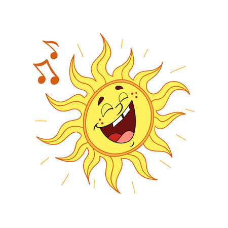 Illustrate Whimsical Sunny the Smiling Sunのイラスト素材