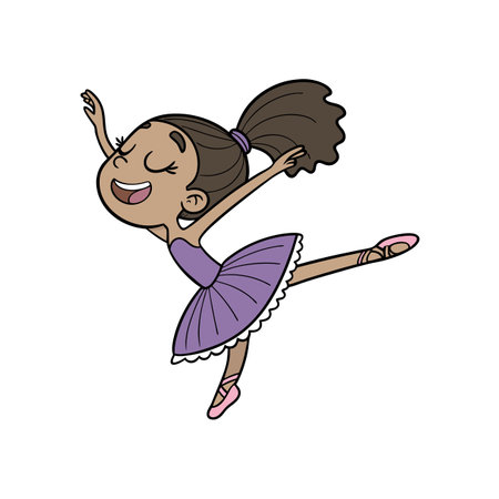 Cheerful Dancing Girl with Spiritのイラスト素材