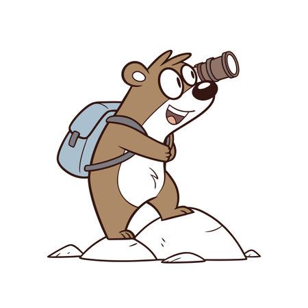 Playful Bear on an Adventureのイラスト素材