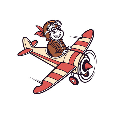 Happy Cartoon Pilot Characterのイラスト素材