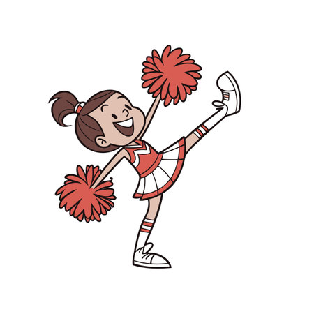 Joyful Cheerleader Girlのイラスト素材