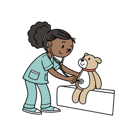 Warm-hearted Cartoon Doctor in Actionのイラスト素材