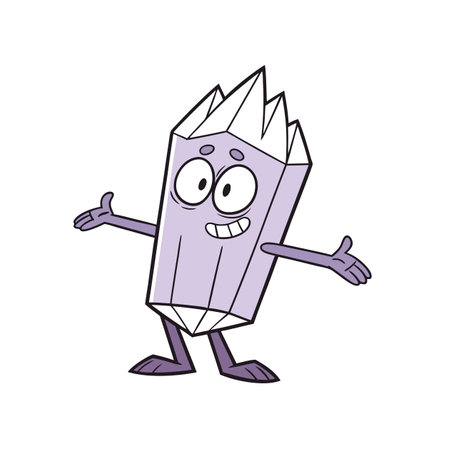 Delightful Kid Surrounded by Crystalsのイラスト素材