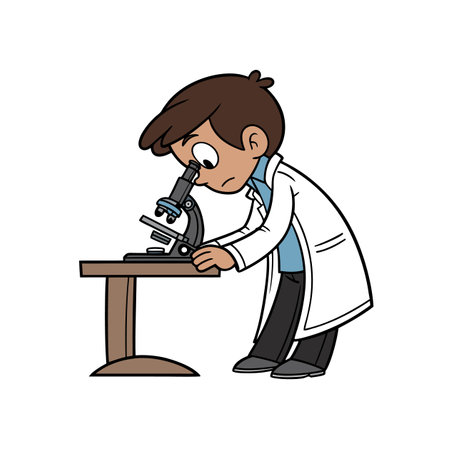 Joyful Scientist Boy Exploring Scienceのイラスト素材