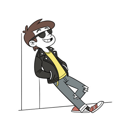 Lively Sassy Boy Ready for Funのイラスト素材