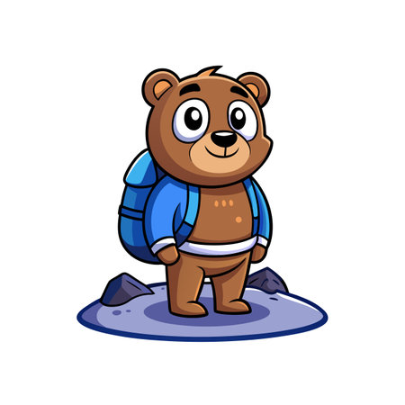 Playful Bear on an Adventureのイラスト素材