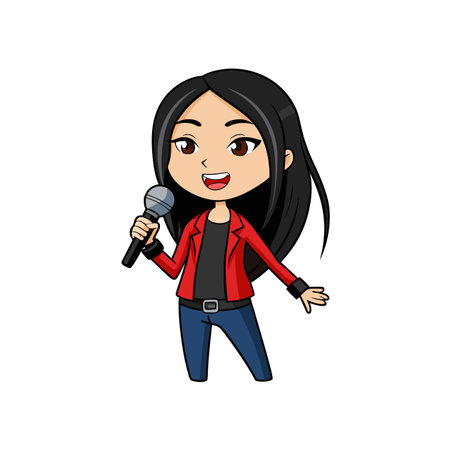 Confident Girl with Microphone