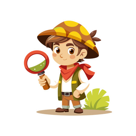 Energetic Explorer Ready for Adventureのイラスト素材
