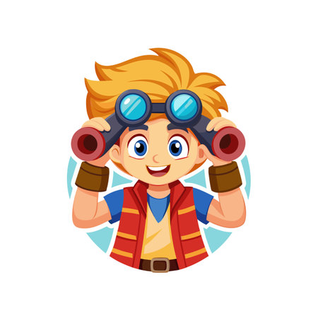 Dynamic Adventurous Boy Characterのイラスト素材