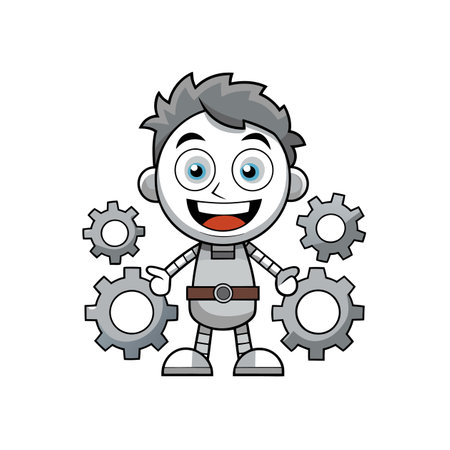 Delightful Gear Boy Full of Laughterのイラスト素材