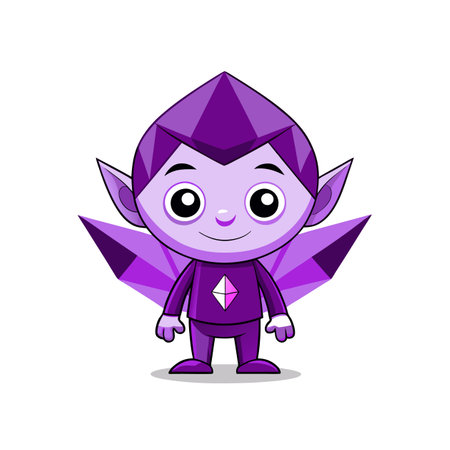 Kid Made of Crystals in Colorful Caveのイラスト素材