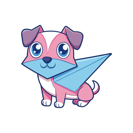 Joyful Cartoon Puppy Styled as Planeのイラスト素材