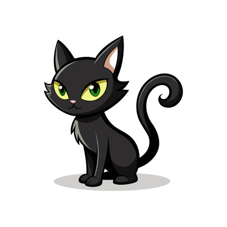 Sleek Shadow Shape Cartoon Catのイラスト素材