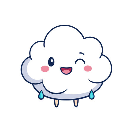 Joyful Cloud Character in Designのイラスト素材