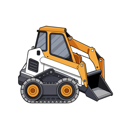 Cartoon Skid Steer Loader Construction Vehicle Illustration