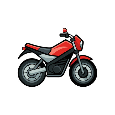 Cartoon Red Motorcycle Illustration - Transportation and Designのイラスト素材