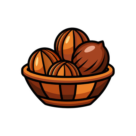 Basket of Chestnuts - Autumn Harvest Bounty Artのイラスト素材
