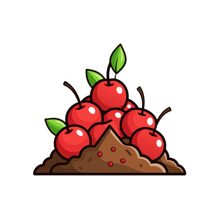 Cartoon Cherries Pile Illustration, Fresh Fruit Harvestのイラスト素材