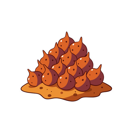 Cute stack of chocolate orange desserts vector illustrationのイラスト素材