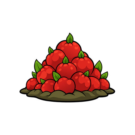 Cartoon Style Pile of Fresh Red Tomatoes Iconのイラスト素材