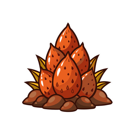 Illustration of Salak Fruit, Snake Fruit, Tropical Plantのイラスト素材
