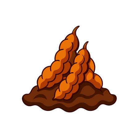 Cartoon Cordyceps Mushroom Growing from the Ground Illustrationのイラスト素材