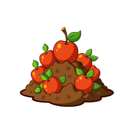 Cartoon Pile of Apples Fresh From the Orchardのイラスト素材