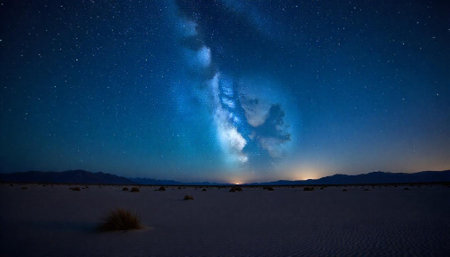 Milky Way over White Sands National Monument, New Mexico, USAの写真素材
