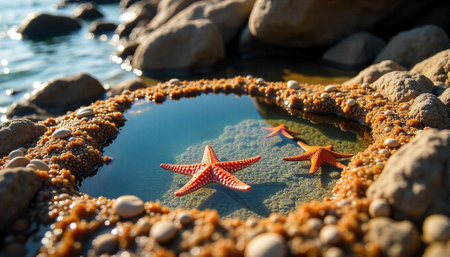 Starfishes on the shore of the Mediterranean Sea, Israel.の写真素材