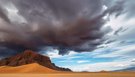 Storm clouds over the sand dunes of Sossusvlei, Namib Naukluft National Park, Namibia