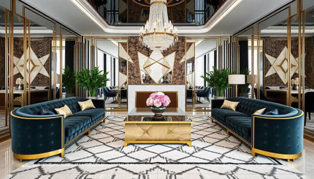 Luxury hotel lobby interior. 3d render concept for your designの写真素材