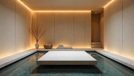 Interior of a modern hotel spa, detail of a spa roomの写真素材
