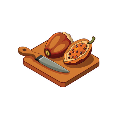 Preparing Fresh Papaya: A Slice of Tropical Goodnessのイラスト素材