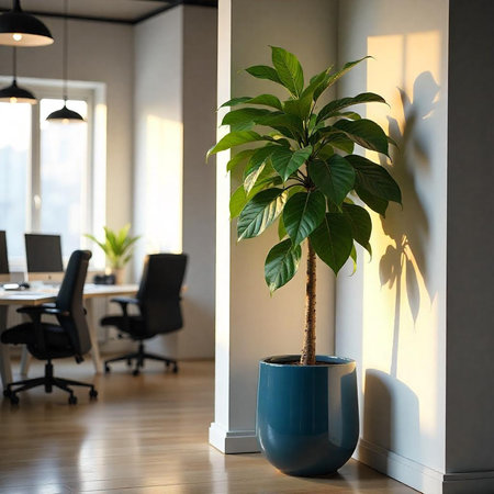Plant in modern office brings a touch of natureの写真素材