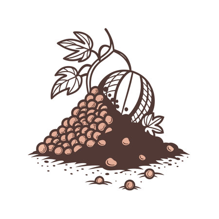 Pile of grapes with watermelon and leaves illustrationのイラスト素材