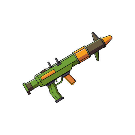 Cartoon rocket launcher weapon illustration isolated on white background