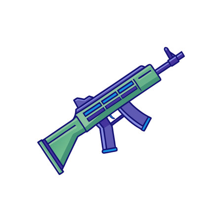 Stylized rifle illustration against white background for modern design