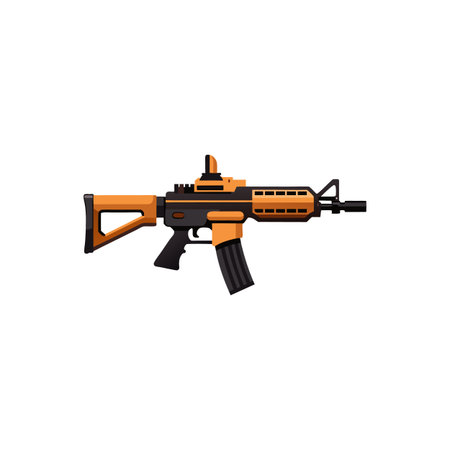 Stylized AR-15 Rifle Illustration Isolated on White Background
