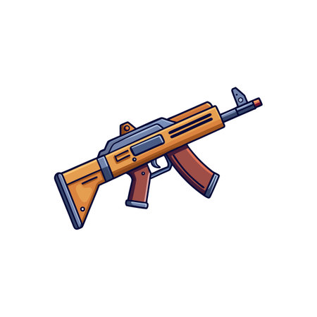 Cartoon machine gun illustration isolated against a clean white background