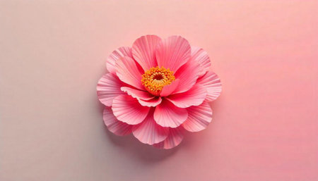 Pink paper flower on gradient pink background centerpiece image