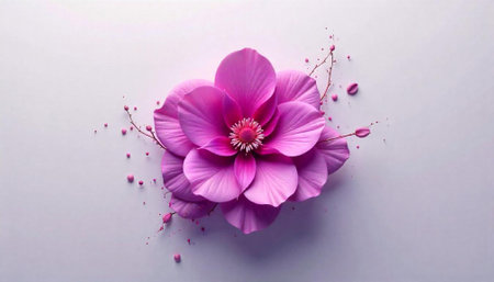 Elegant pink flower blossom on neutral background wallpaper design