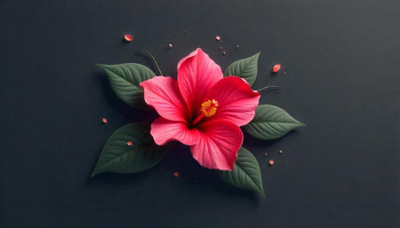 Dramatic close up of a vibrant pink hibiscus flowerの写真素材