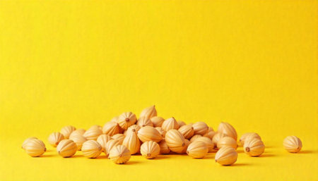 Mini Pumpkins on a Bright Yellow Background Arrangement