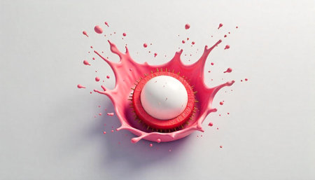 Abstract fruit and paint splash creative concept image