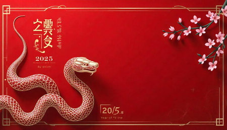Elegant snake design symbolizes upcoming Chinese New Year 2025
